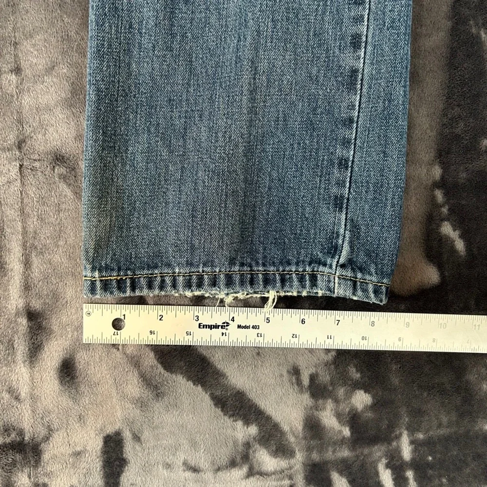Levi's 514 Jeans Mens W34 L30 Blue Slim Straight Distressed Denim